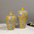 Floral Story Decorative Ceramic Vase And Showpiece - Set of 2